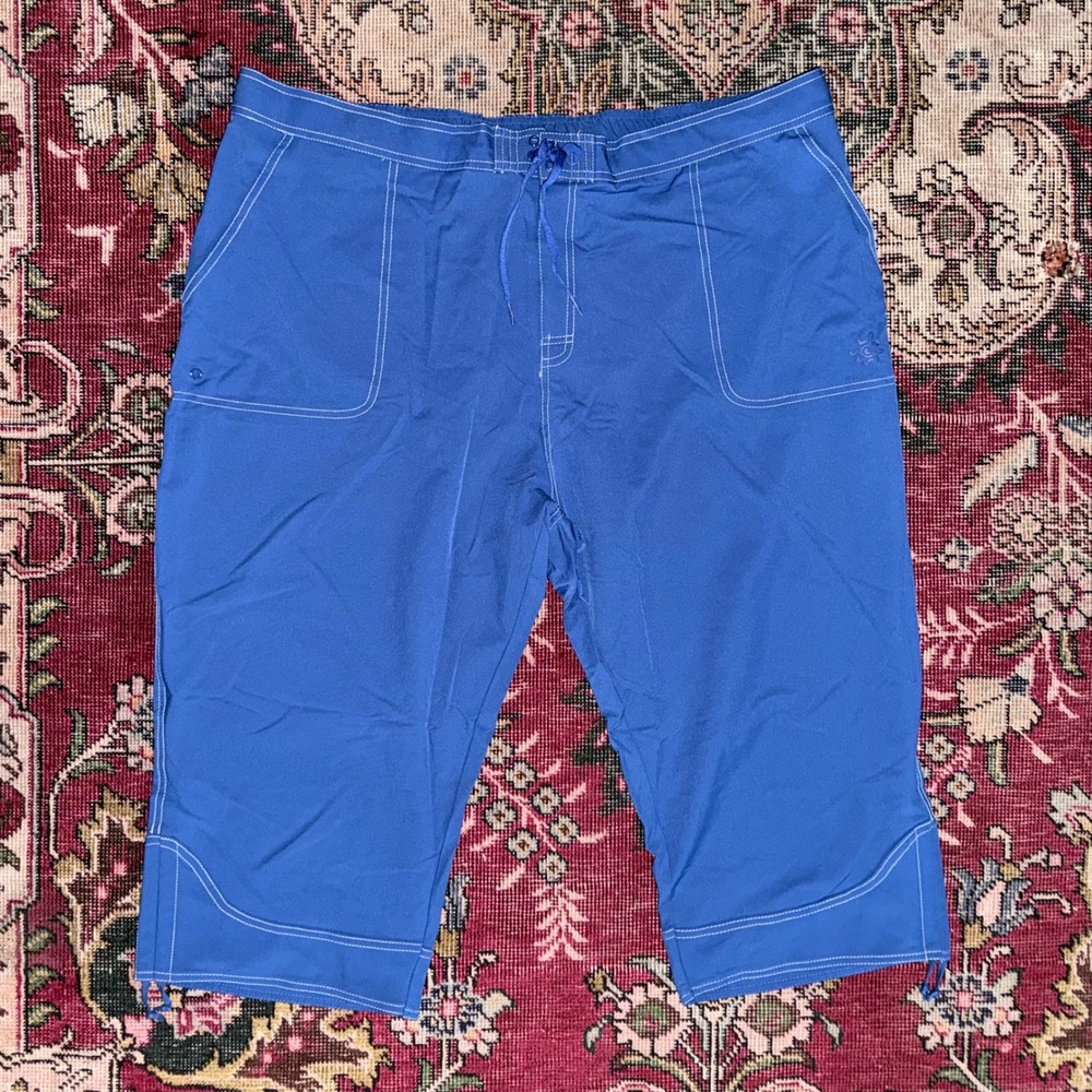 UV Skinz Capri Pants Womens XL Blue Excellent Hiking Outdoor Contrast Stitch